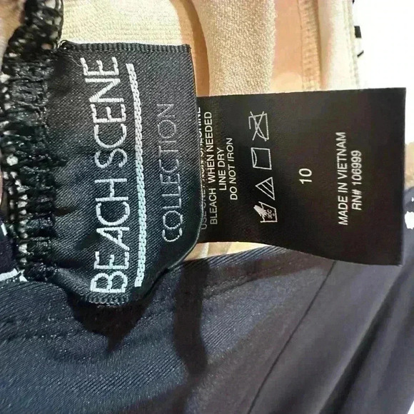 Beachscene Collection Black And White Swim Dress One Piece Swimsuit Women’s 10 - Picture 10 of 11